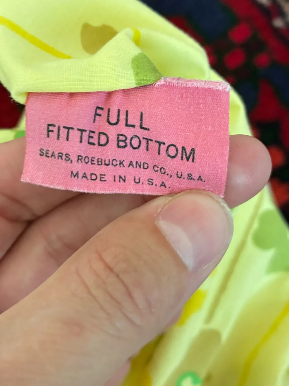 Vintage 60s/70s Sears Flower Power Full Fitted Bottom Sheet